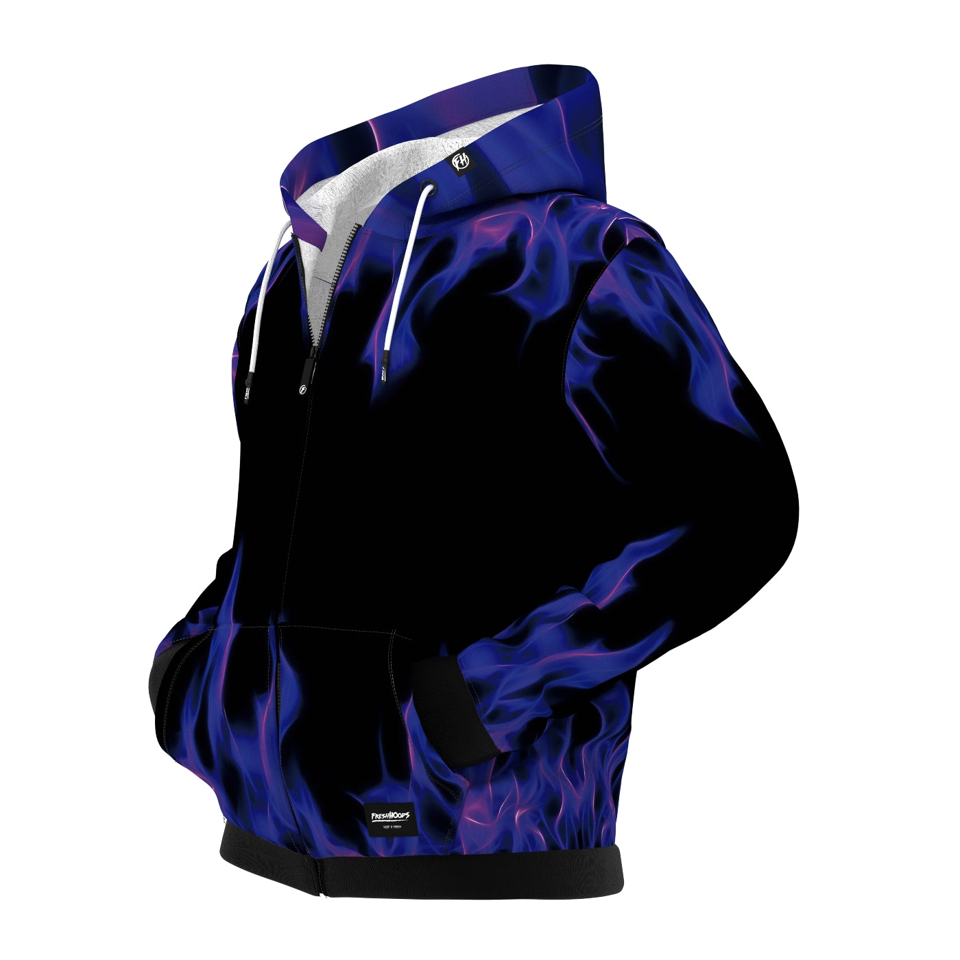 Purple Flame Zip Up Hoodie