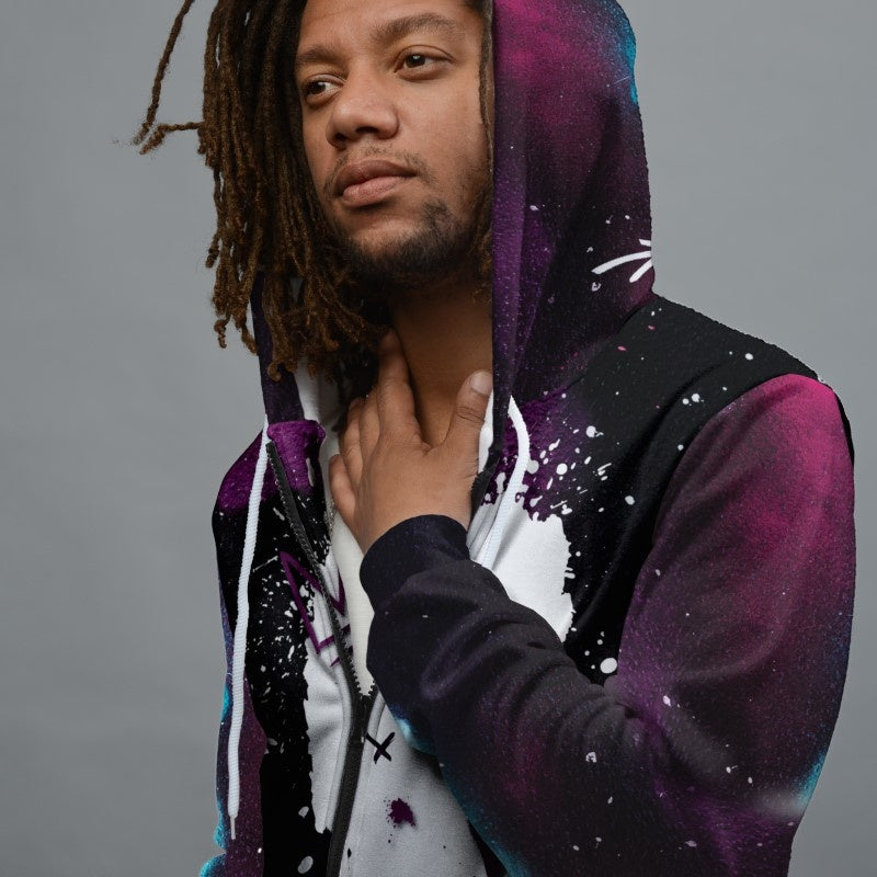 Graffiti Style Zip Up Hoodie