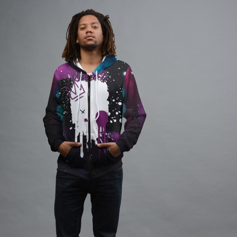 Graffiti Style Zip Up Hoodie