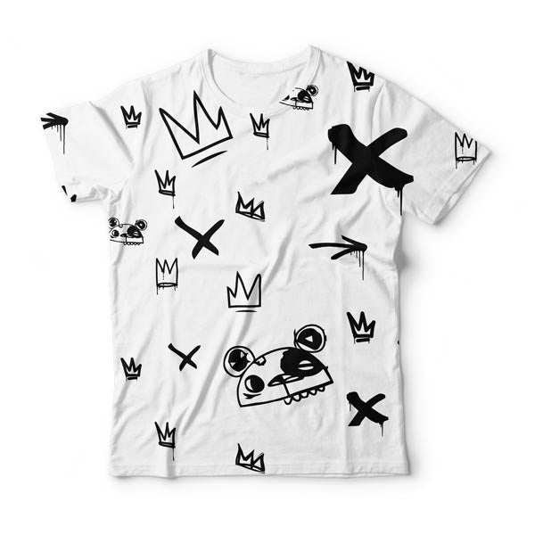 Kings Pattern White T-Shirt