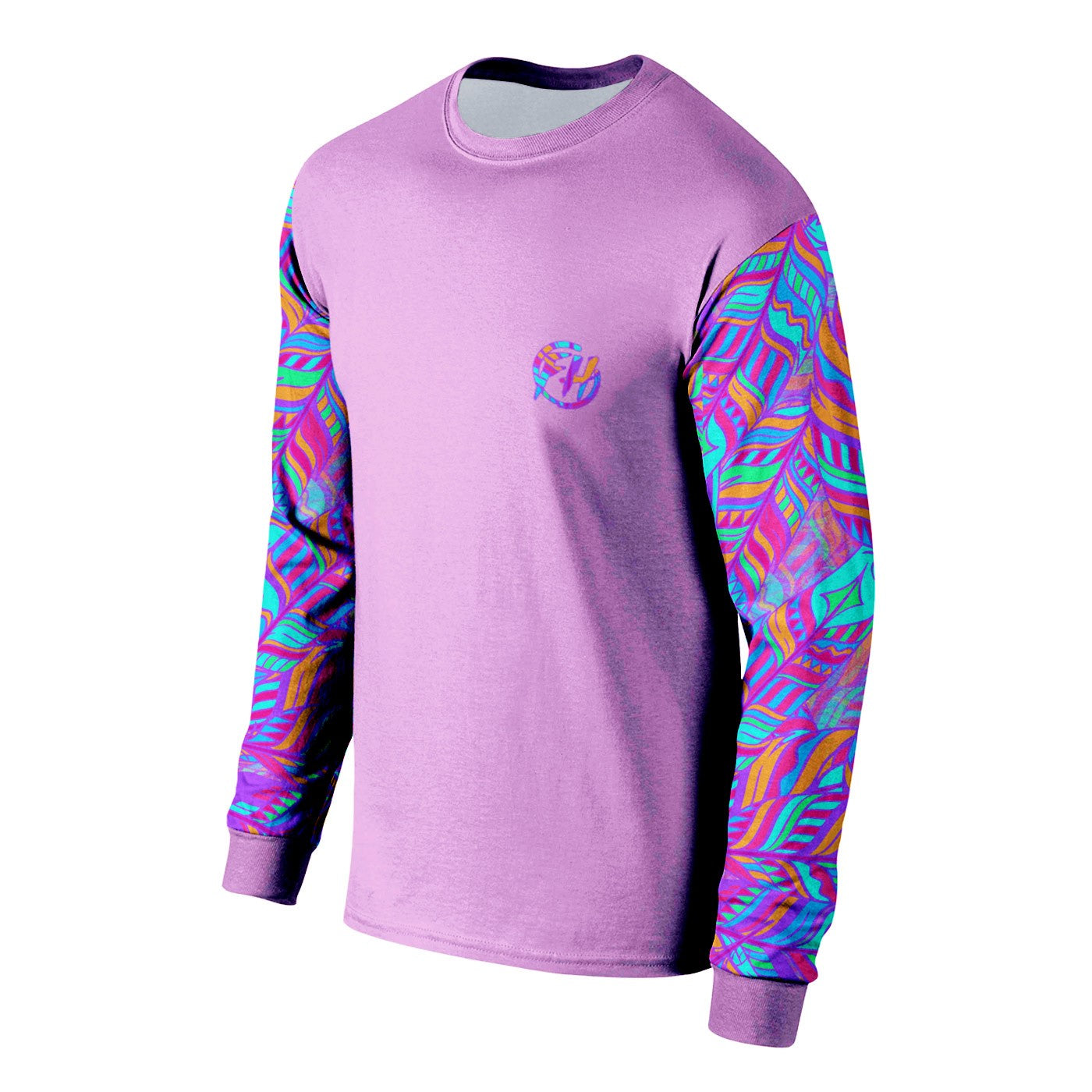 Neon Feathers Long Sleeve Shirt