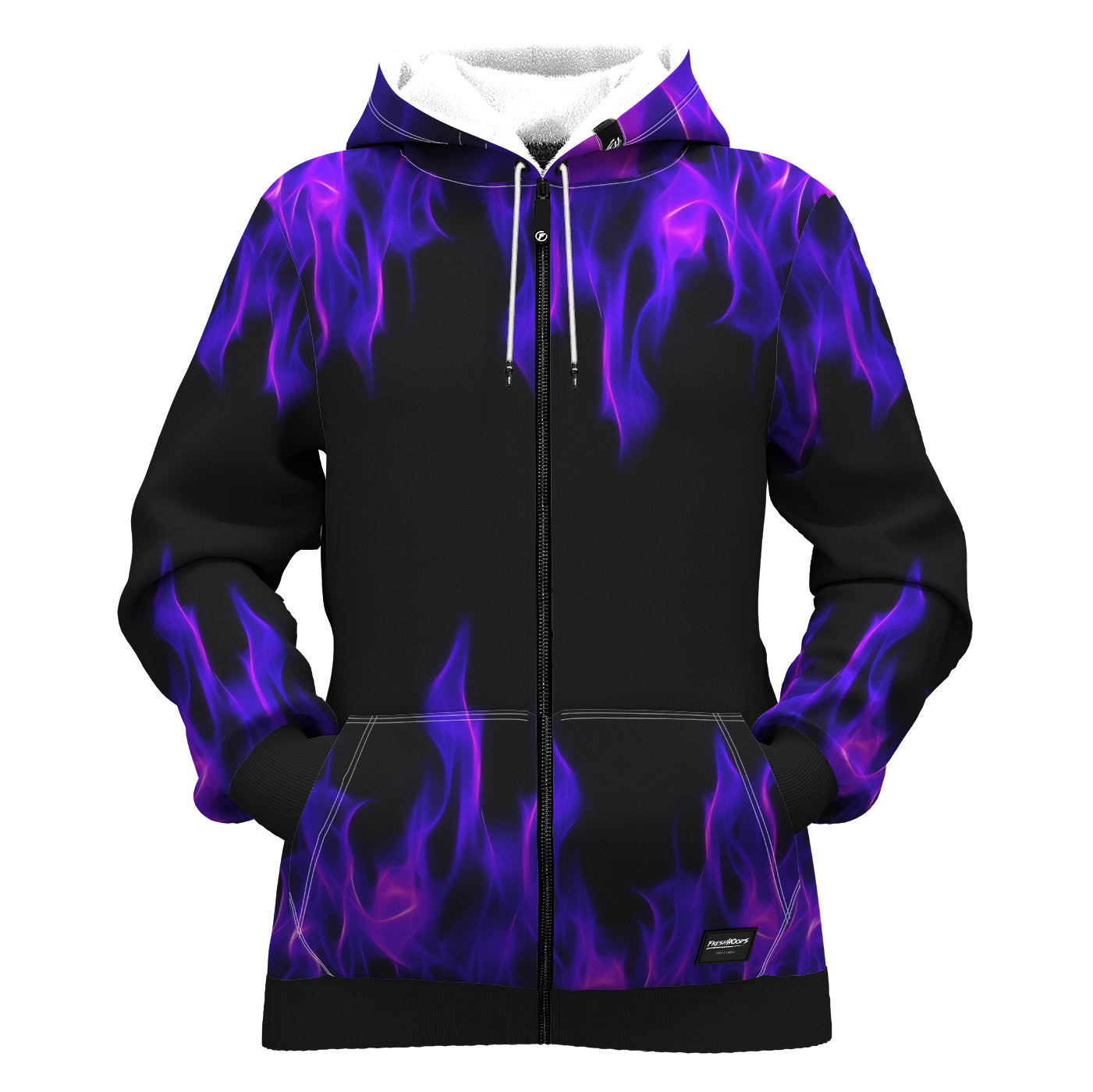 Purple Flame Women Zip Up Hoodie