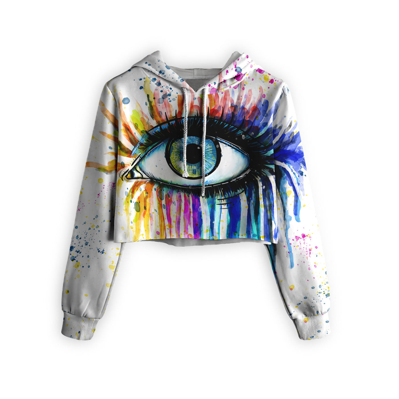 Watercolor Eye Cropped Hoodie