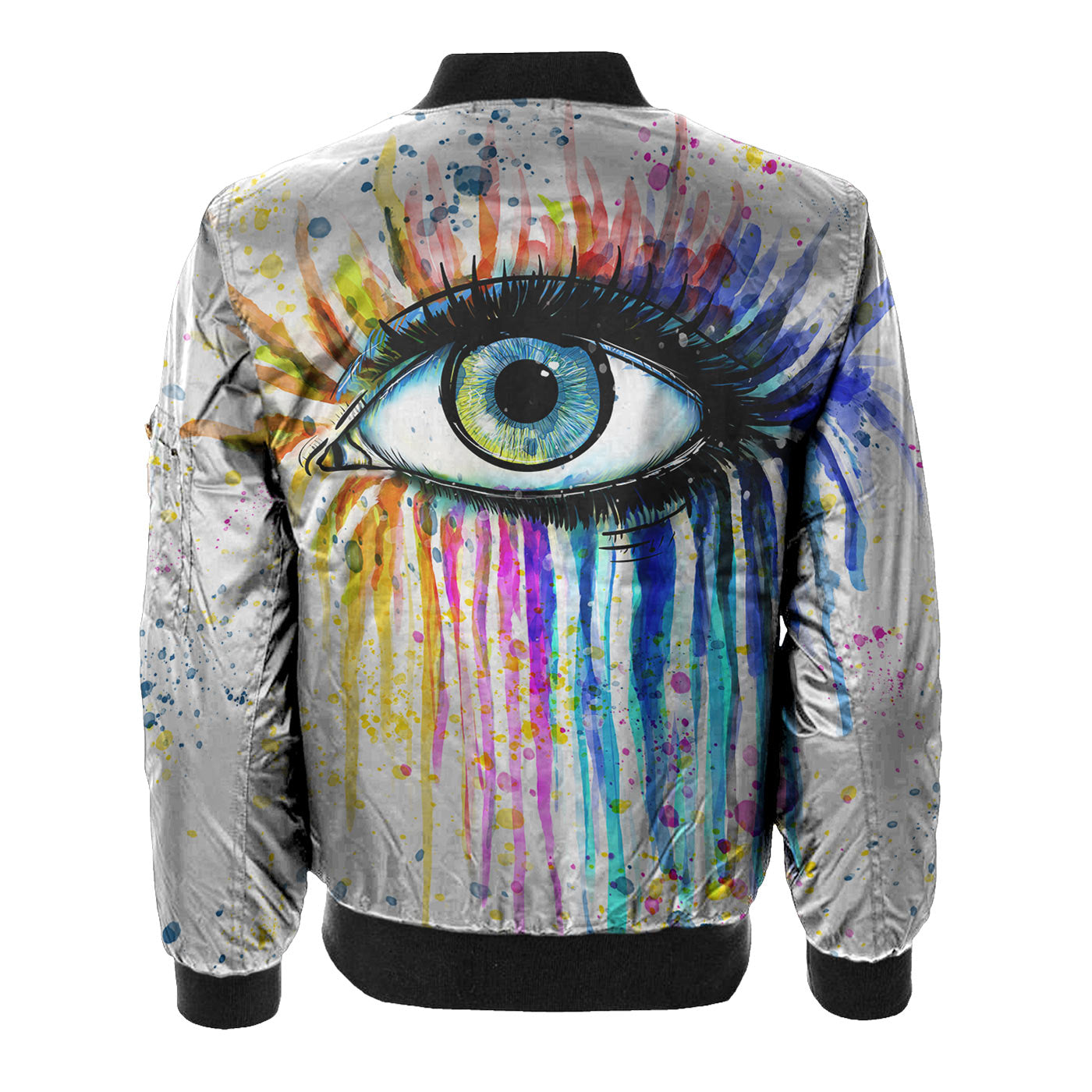 Watercolor Eye Bomber Jacket