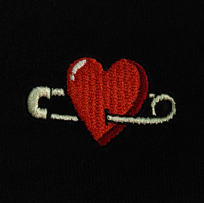 Heart Embroidered Cuffed Beanie