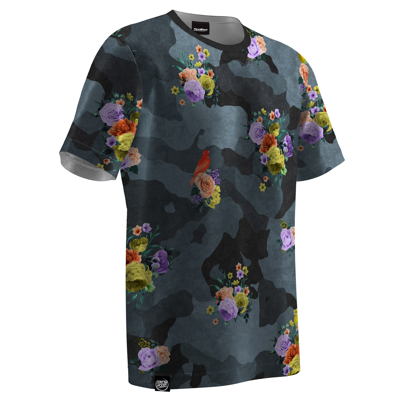 Camo Flower Crushed Velvet T-Shirt