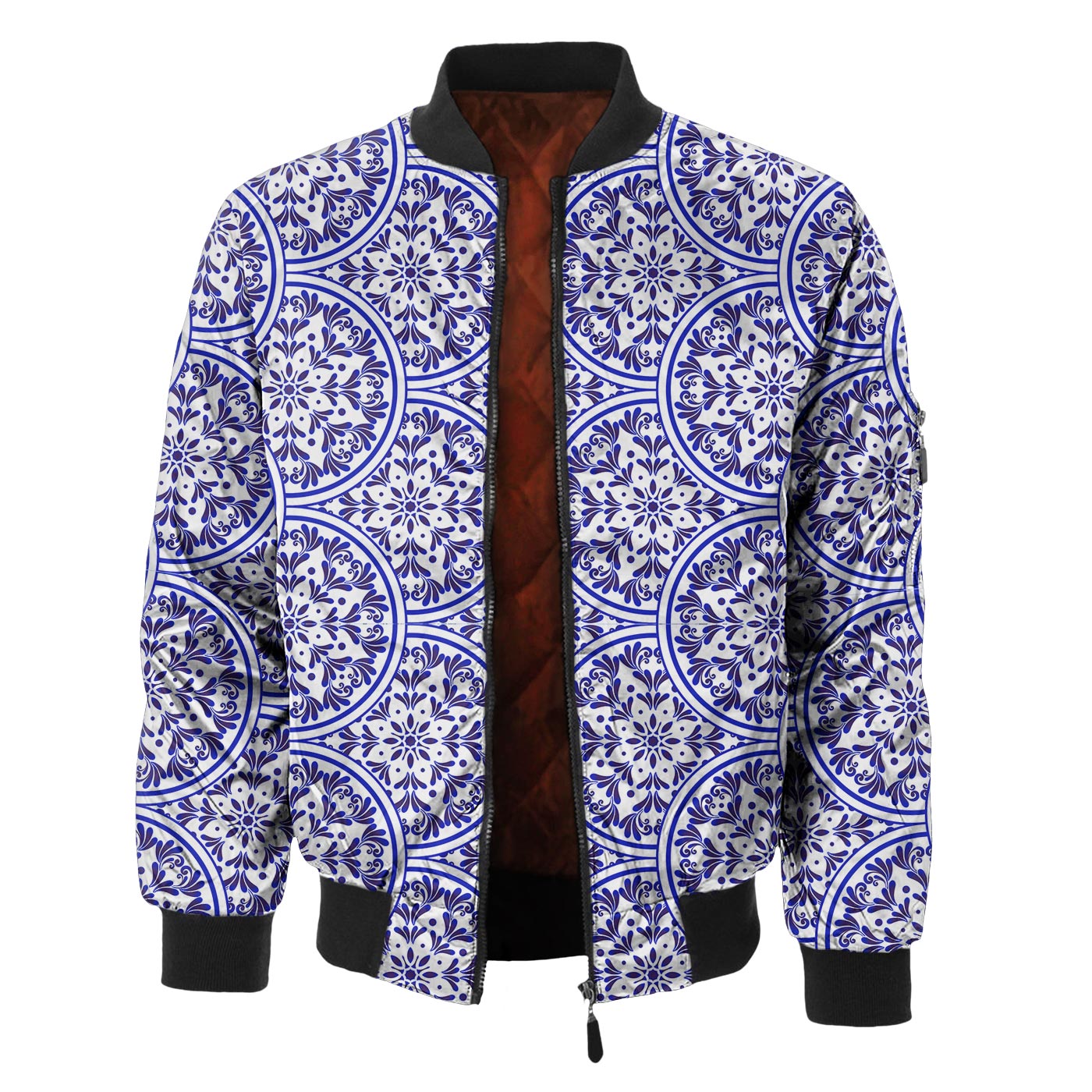 Floral Plates Bomber Jacket