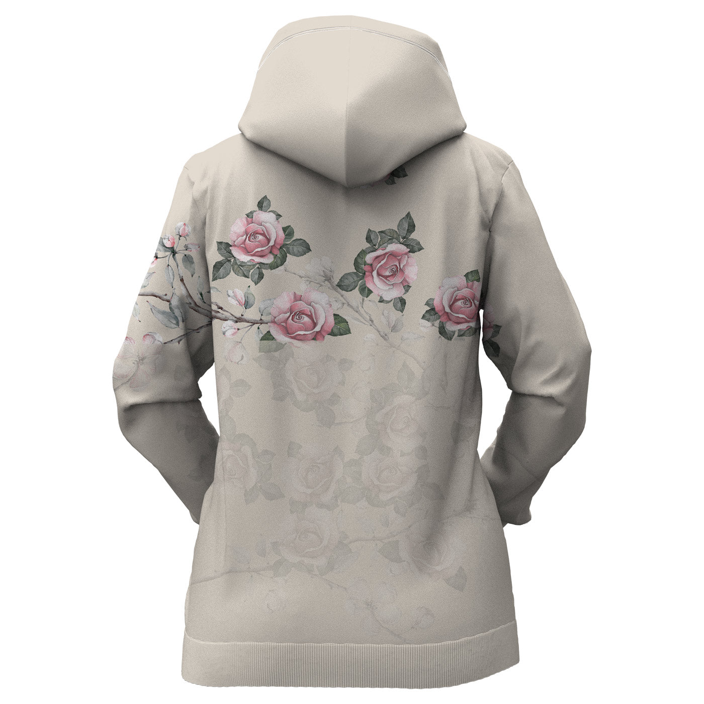 Retro Roses Women Zip Up Hoodie