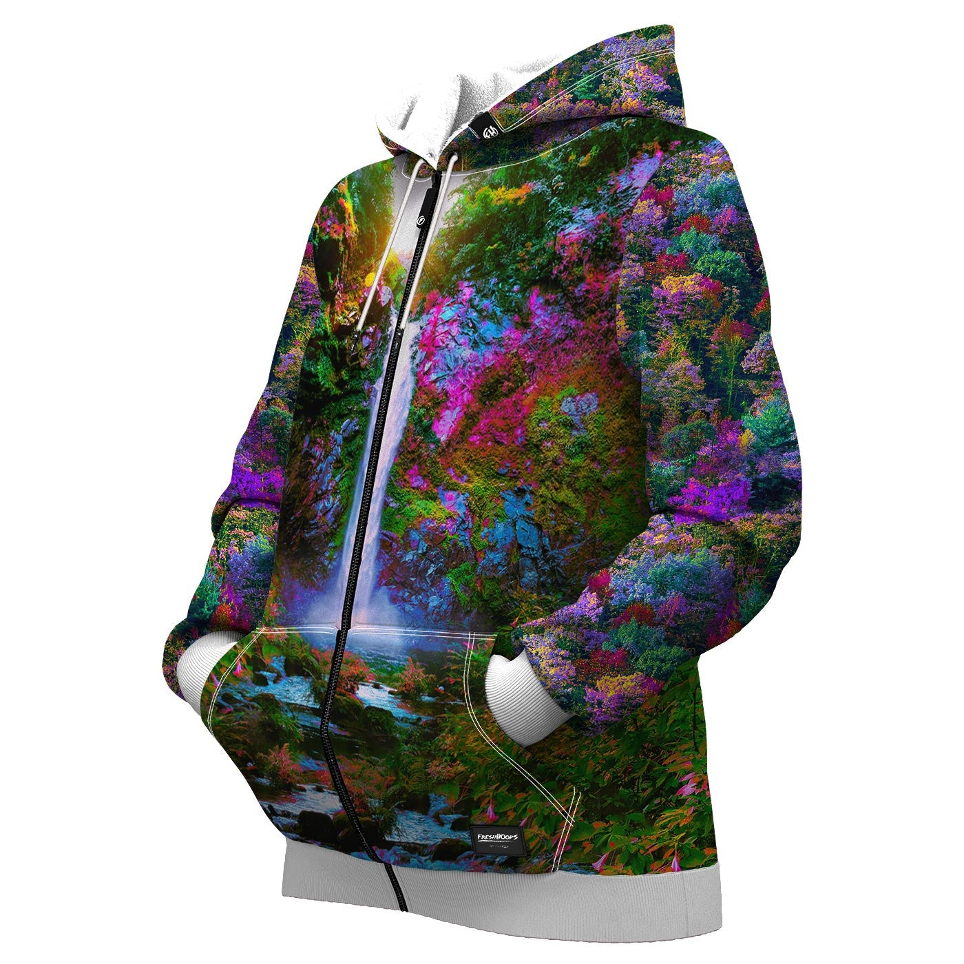 Psychedelic Forest Women Zip Up Hoodie