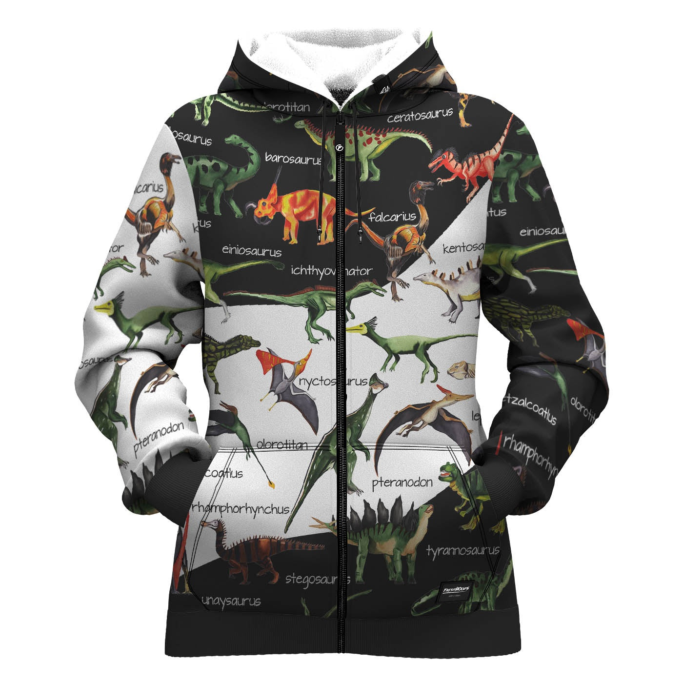 Dino Map Women Zip Up Hoodie