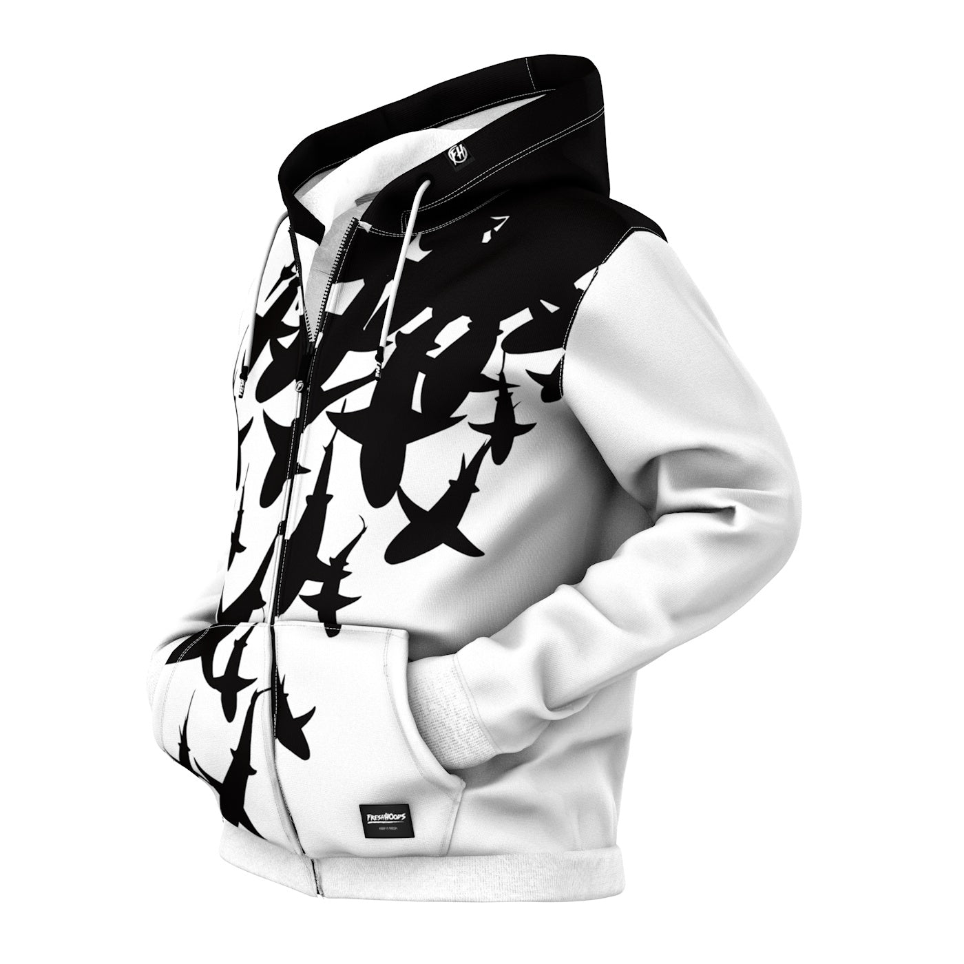 Swarm Of Sharks Zip Up Hoodie