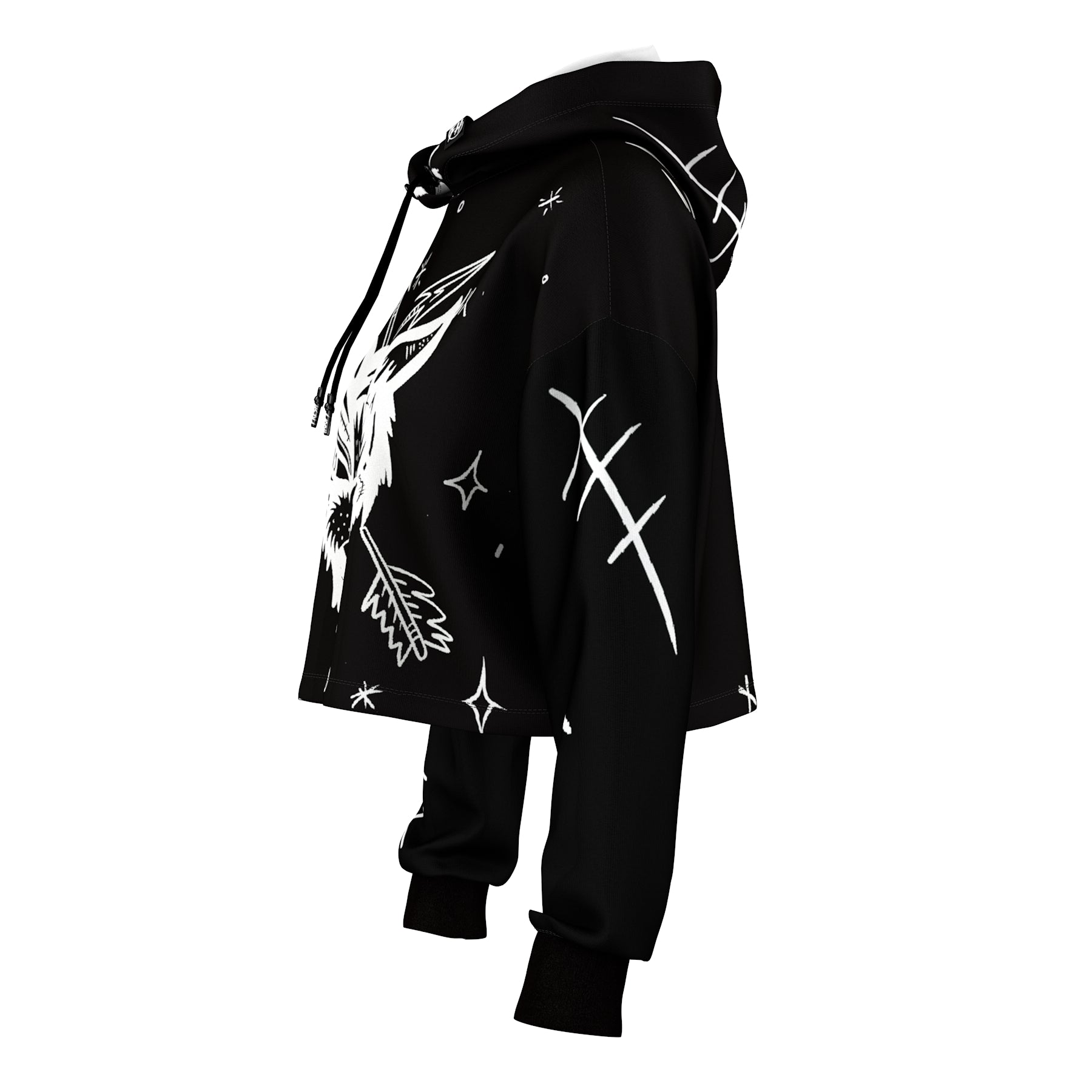 Angry Cat Cropped Hoodie