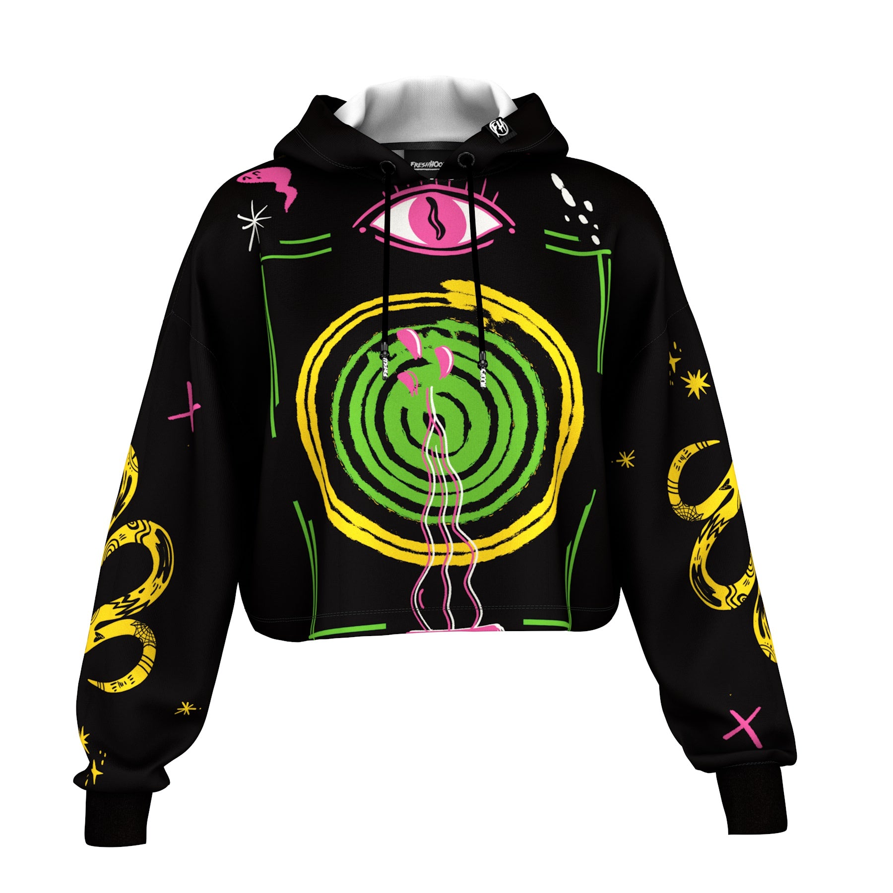 Happy Snake Cropped Hoodie