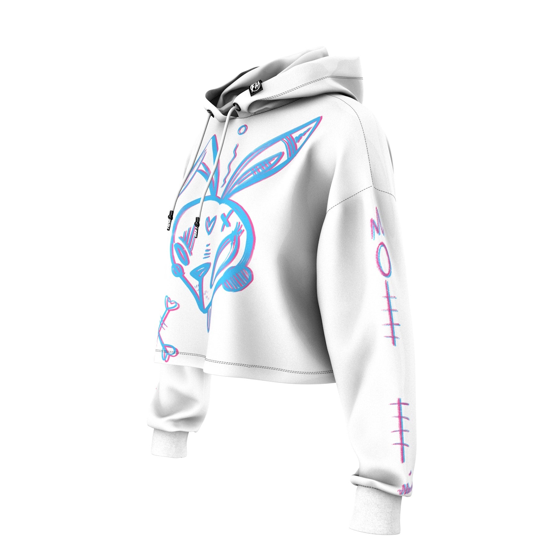 Crazy Bunny Cropped Hoodie