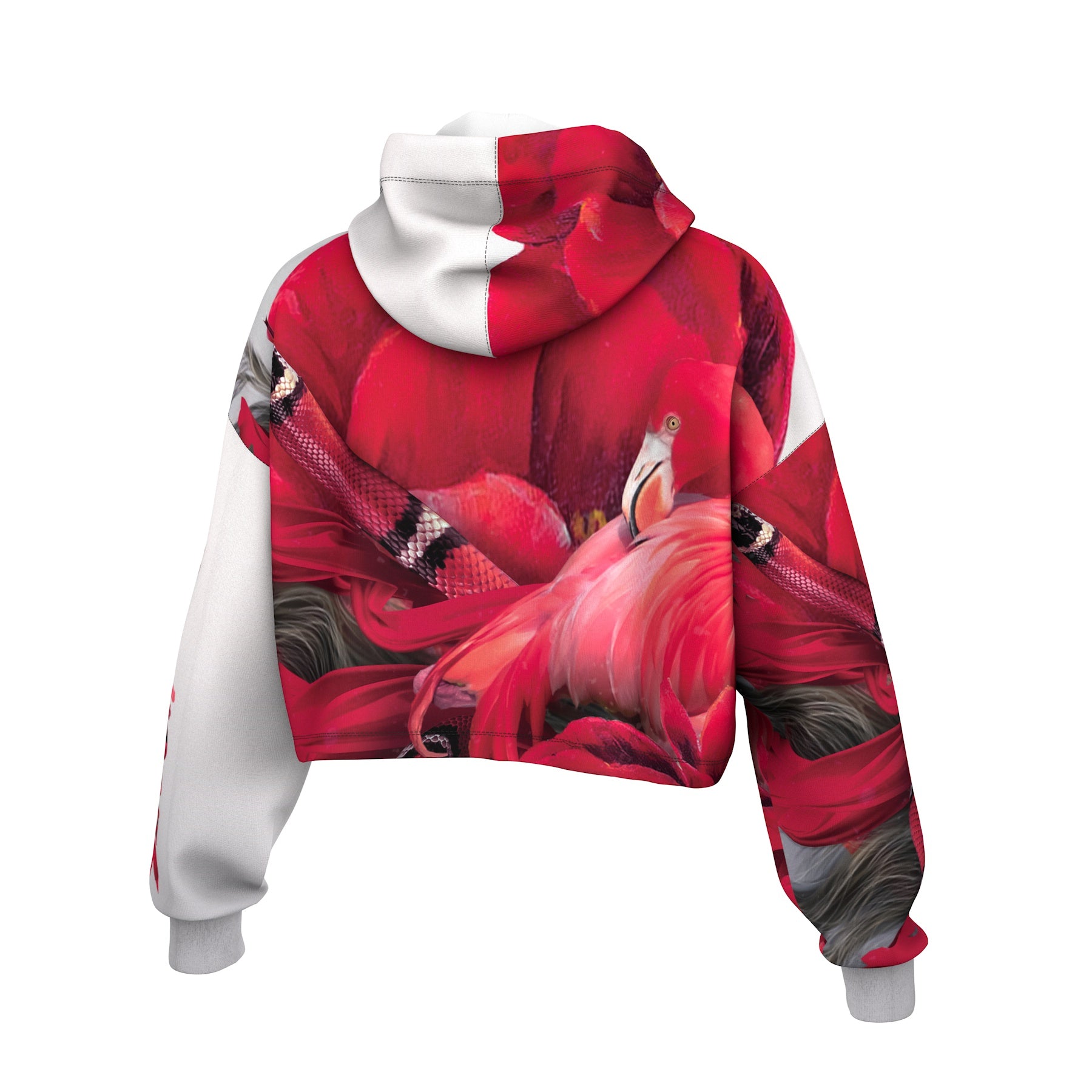 Flamingo Queen Cropped Hoodie