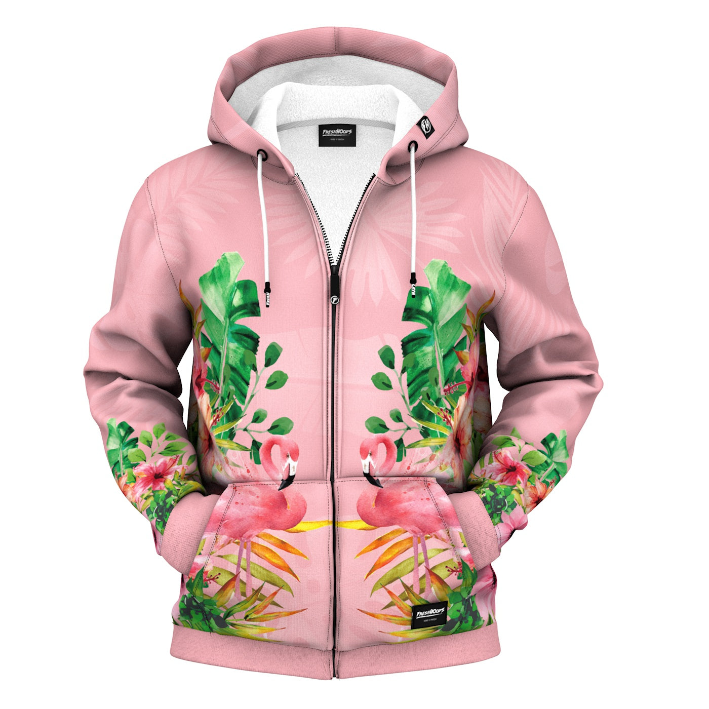 Flamingo Zip Up Hoodie