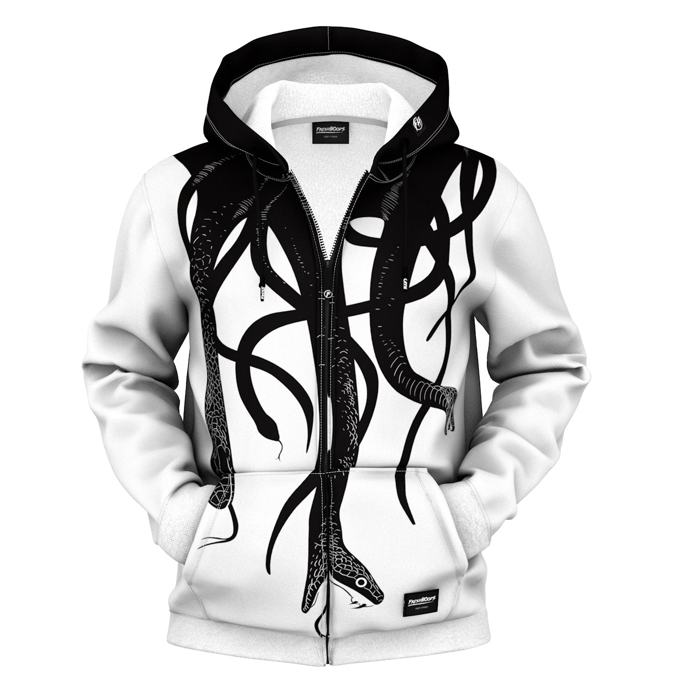 Black Snakes Zip Up Hoodie