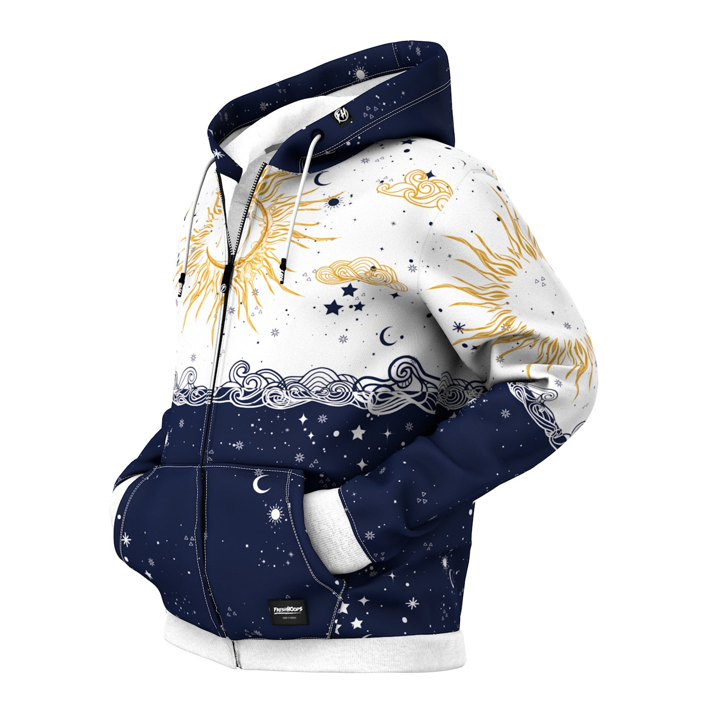 Sun and Moon Zip Up Hoodie