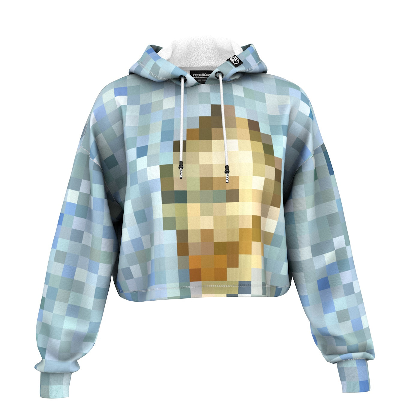 Pixelated Artist Cropped Hoodie