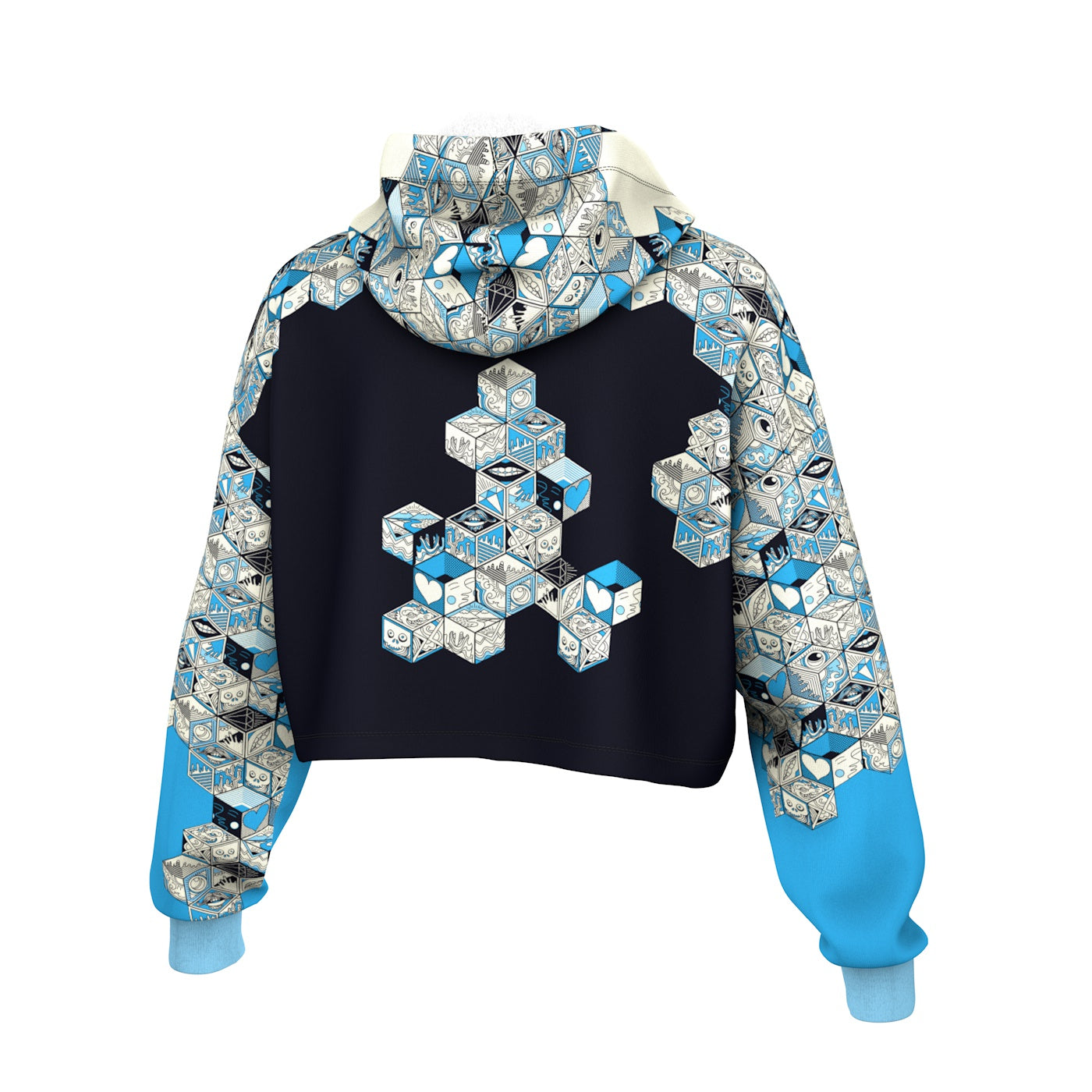 Pop Up Cube Cropped Hoodie