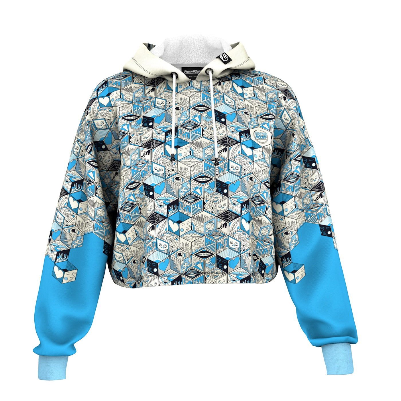 Pop Up Cube Cropped Hoodie