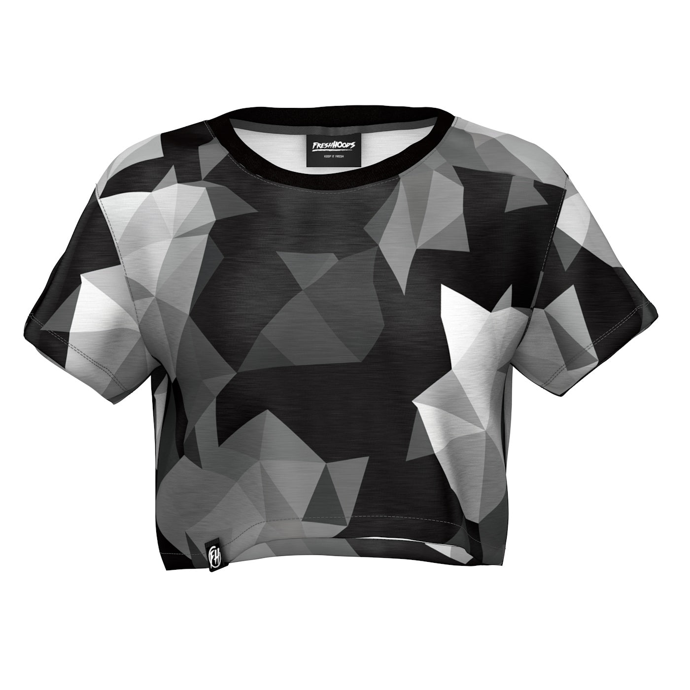 Cubes Black Crop Top