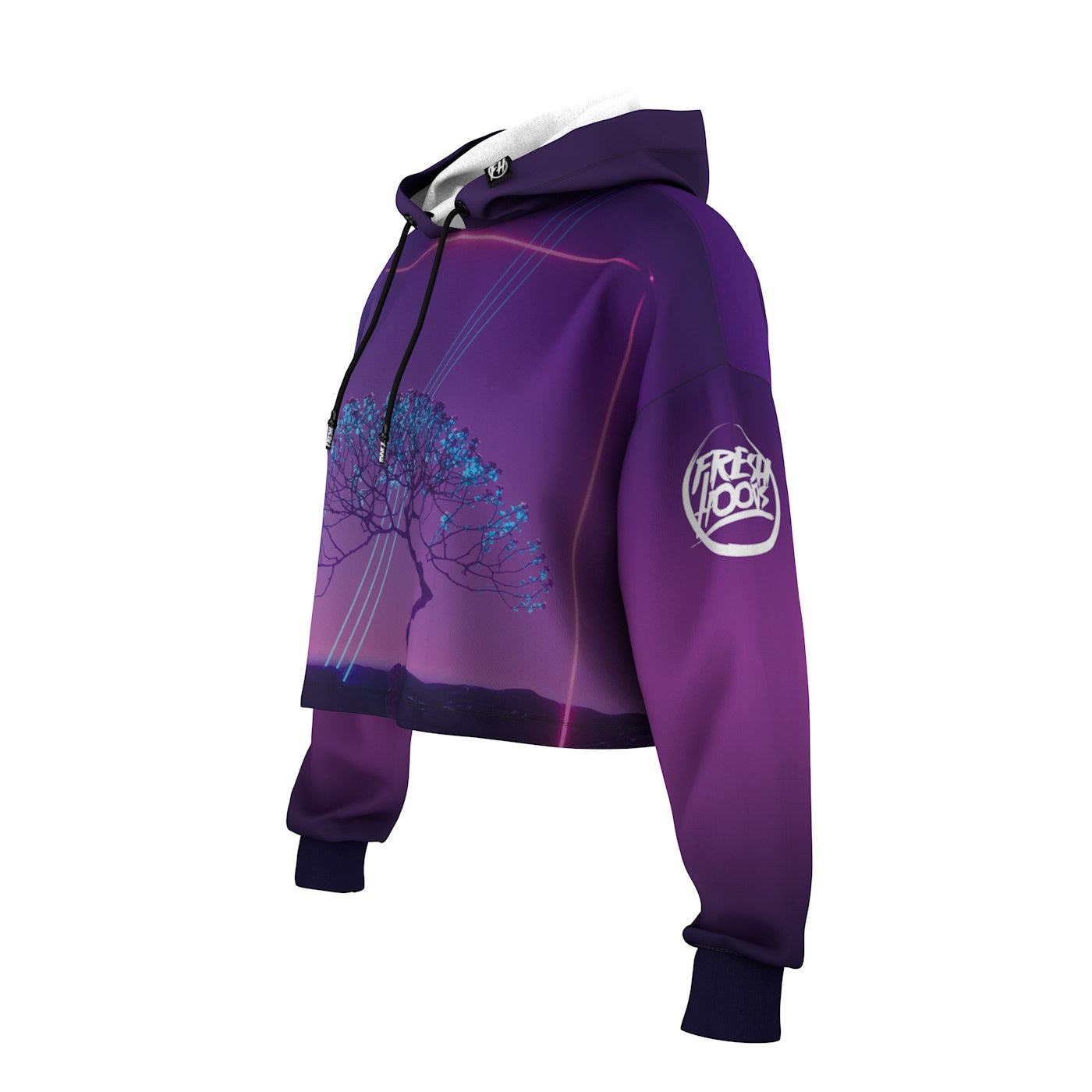 Cosmic Blossom Cropped Hoodie