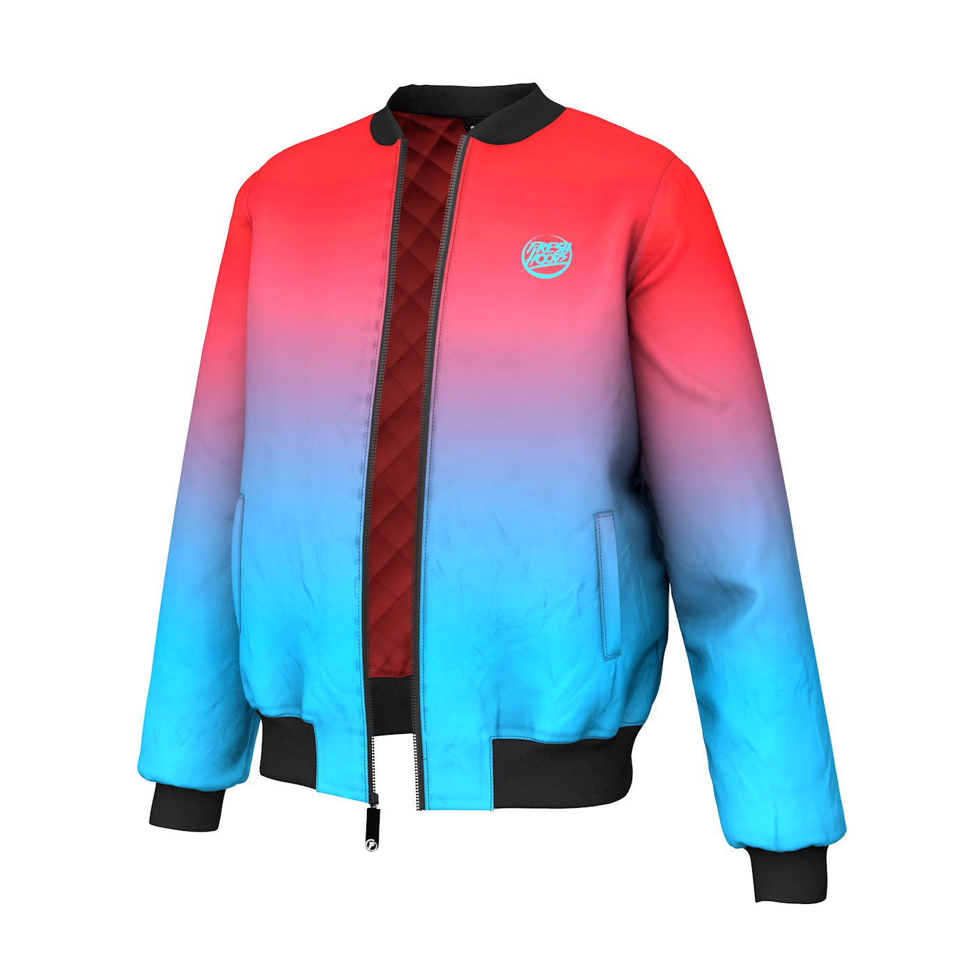 Red Blue Bomber Jacket