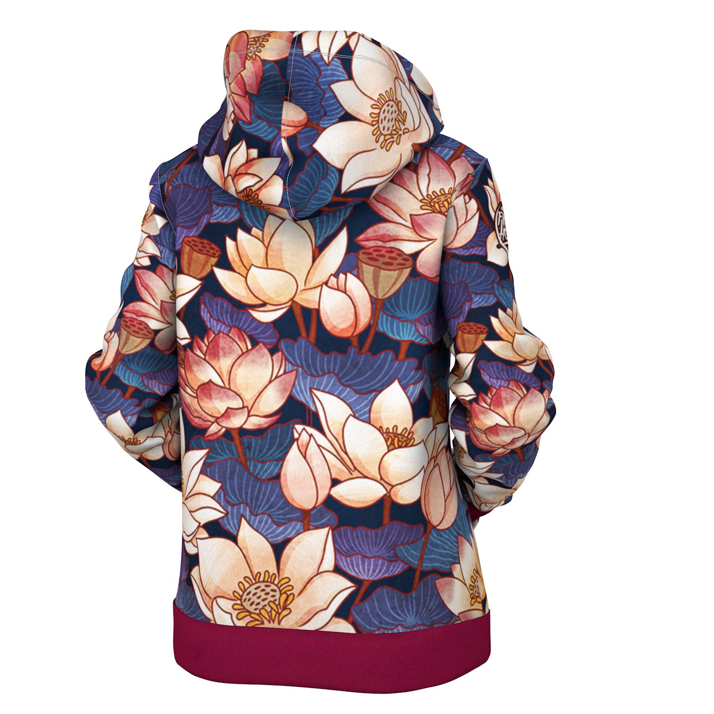 White Cut Lotus Women Hoodie