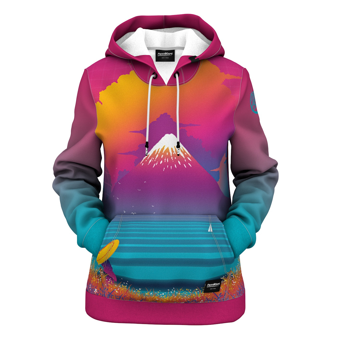 Cyber Fuji Women Hoodie