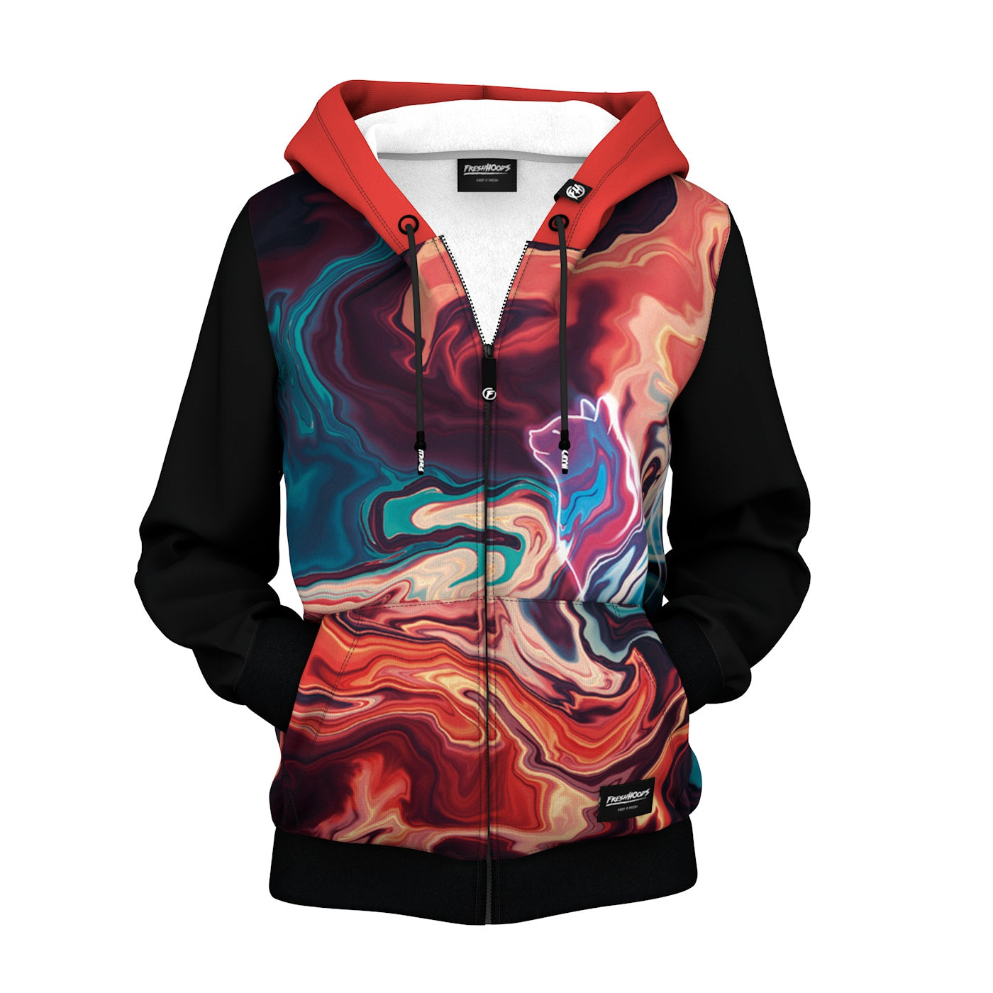 Nebula Cat Women Zip Up Hoodie