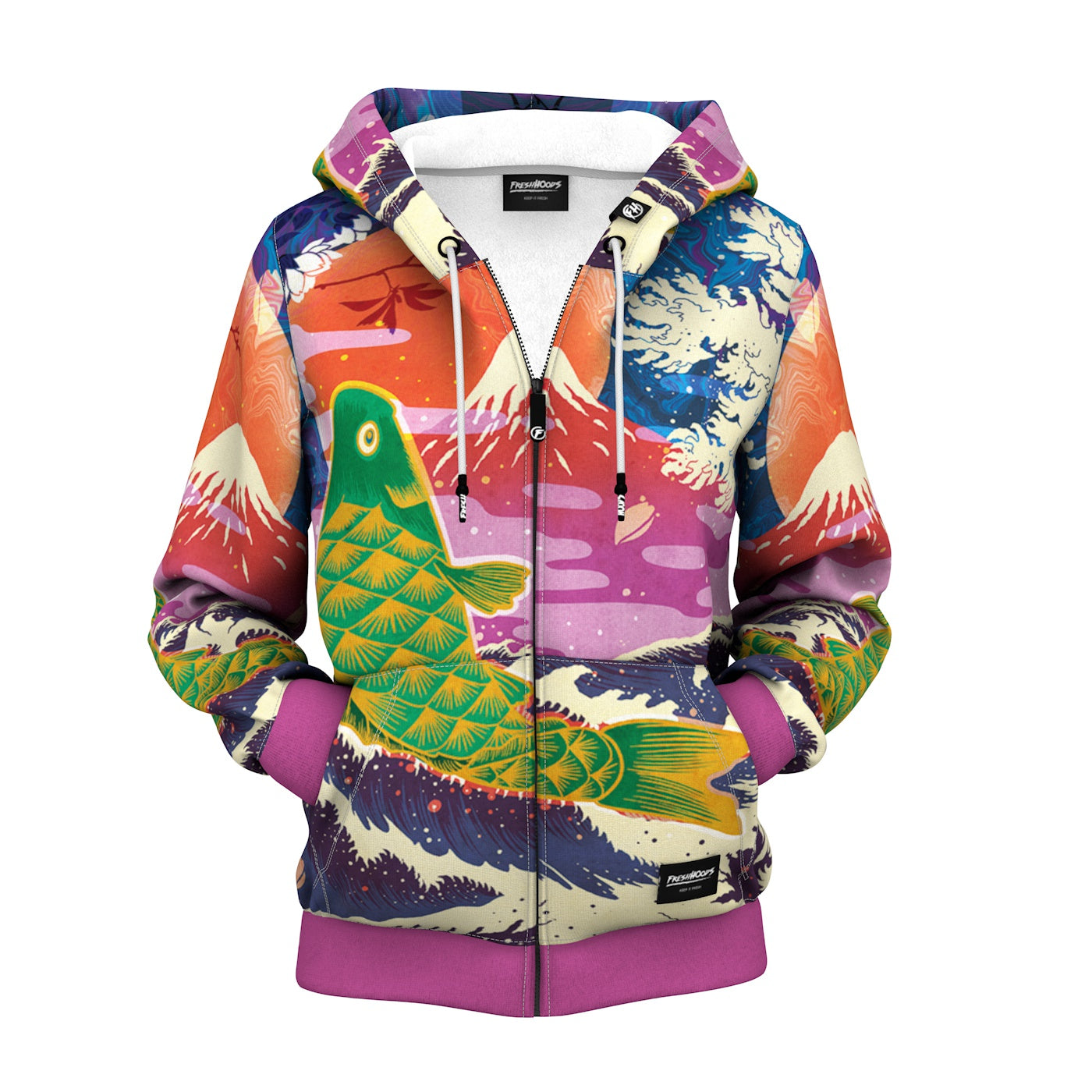 Mystic Koi Women Zip Up Hoodie