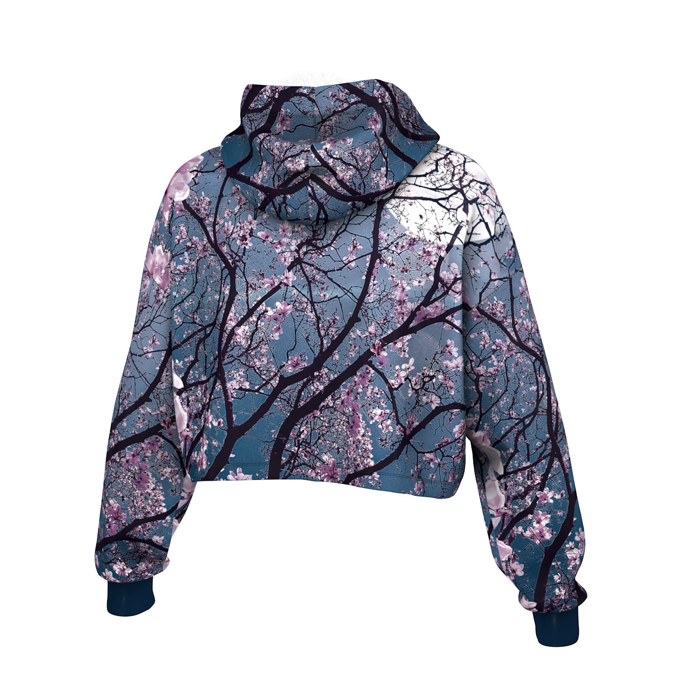 Moonlight Blossom Cropped Hoodie