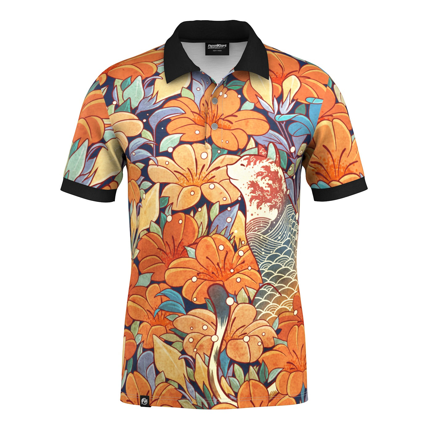 Neko Flowers Polo Shirt