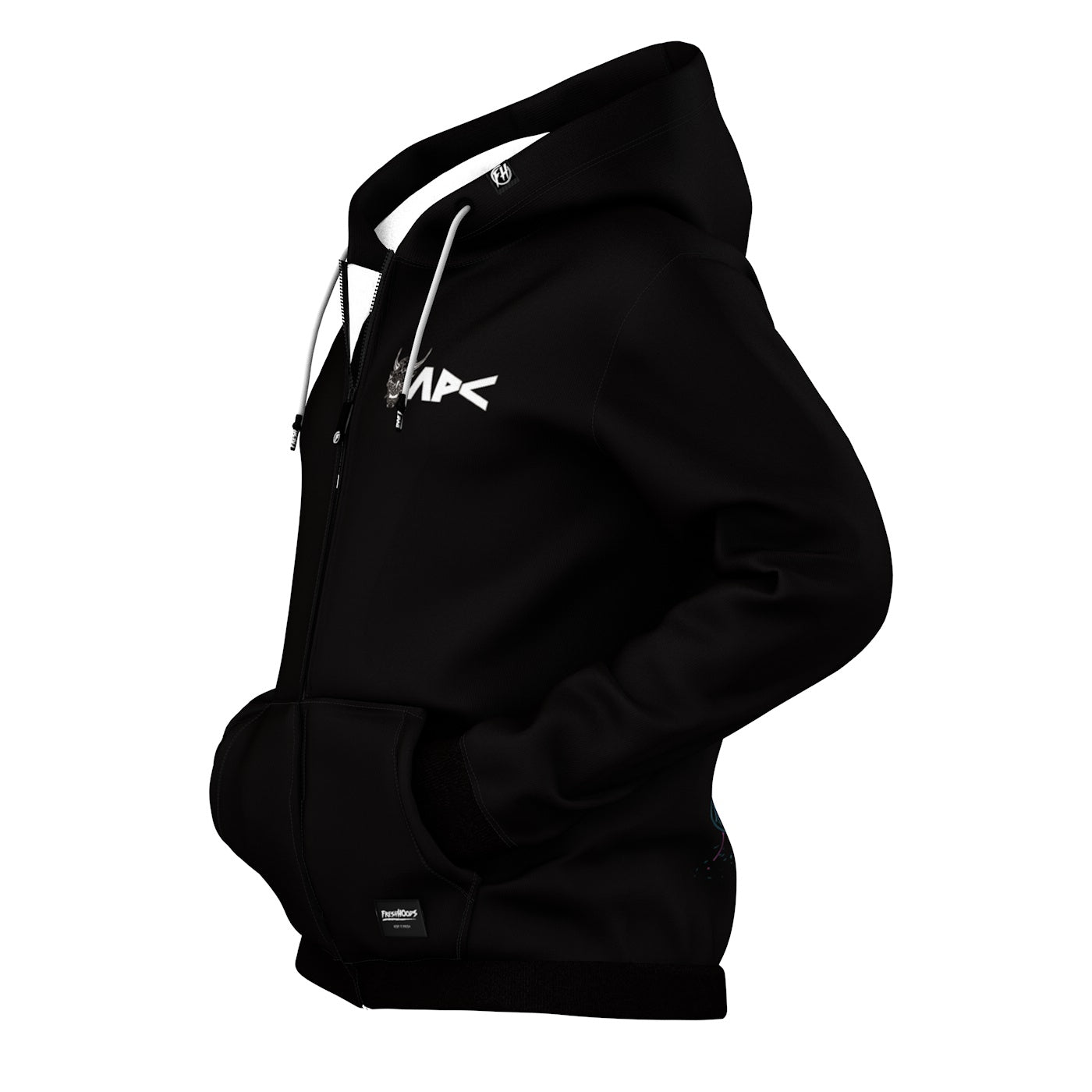 Distressed Samurai Zip Up Hoodie