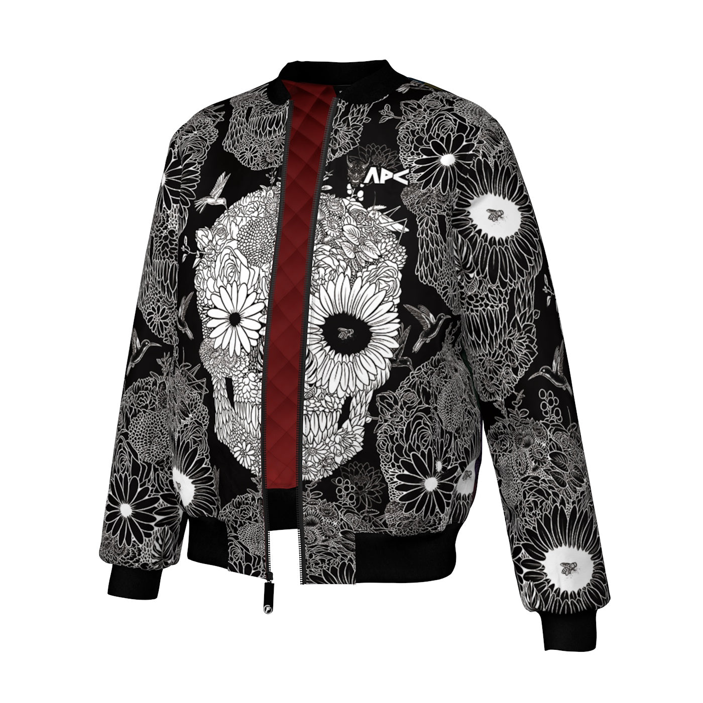 Floral Skull Bomber Jacket