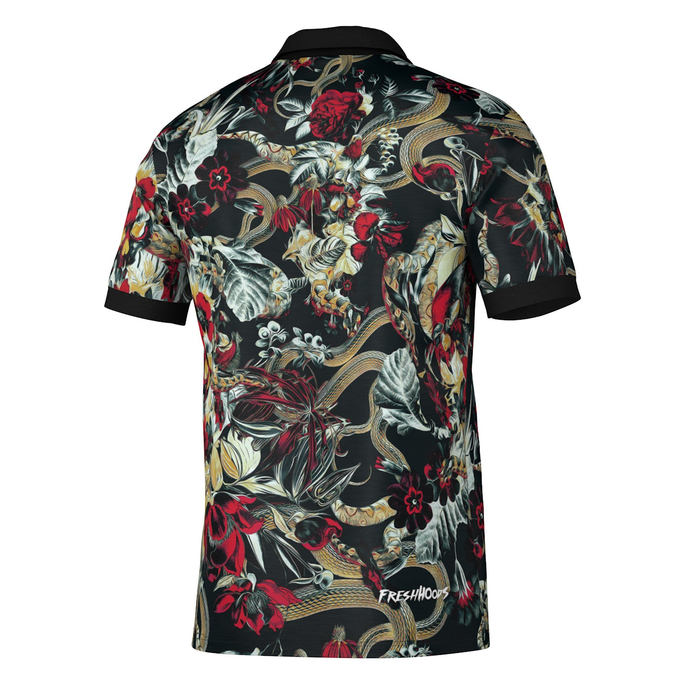 Crimson Bloom Polo Shirt