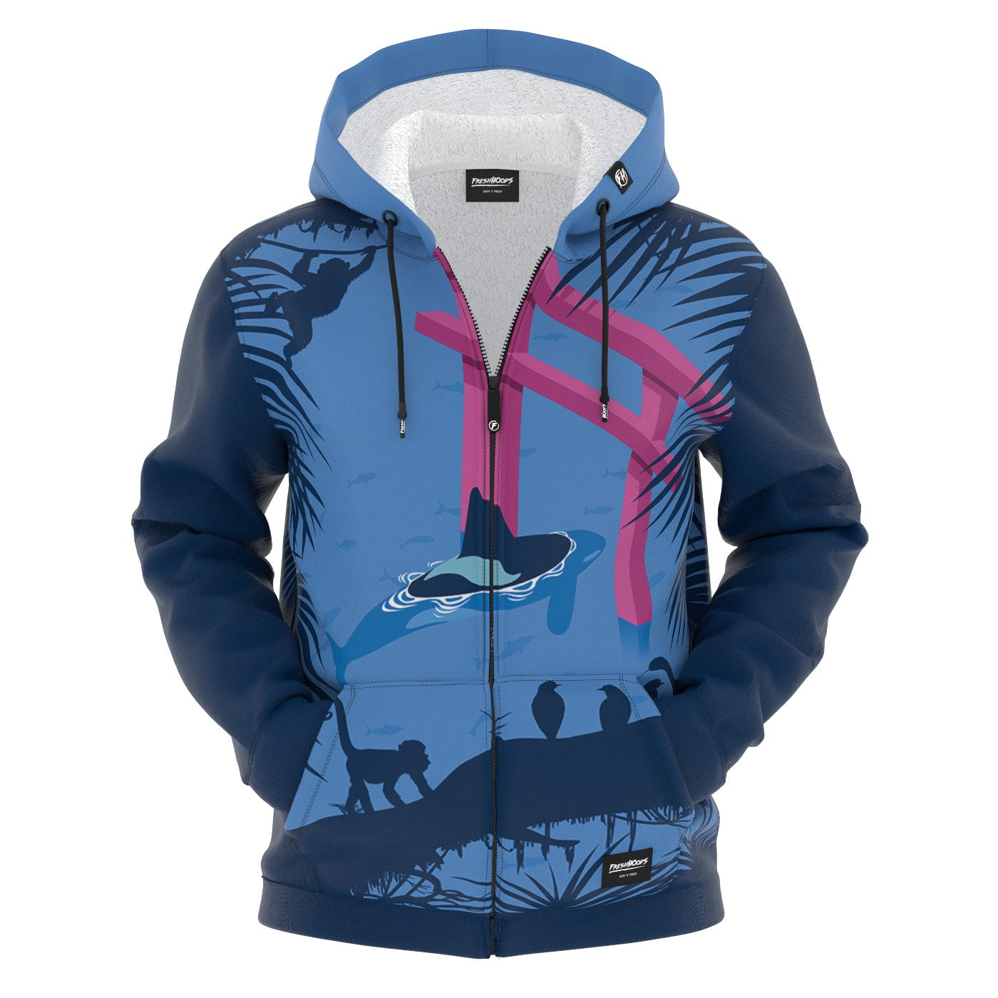 Killer Whale Torii Zip Up Hoodie