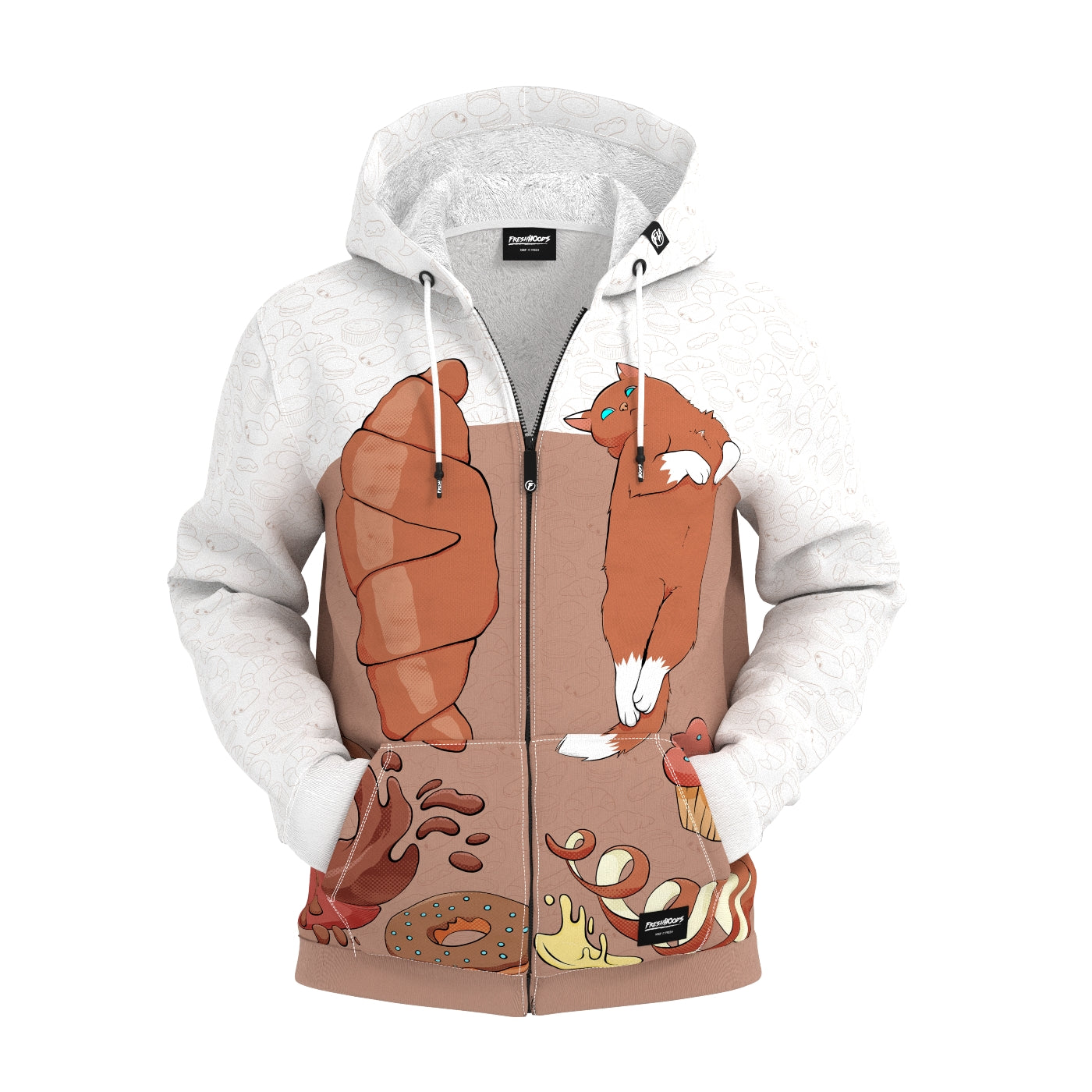 Croissant Twin Zip Up Hoodie