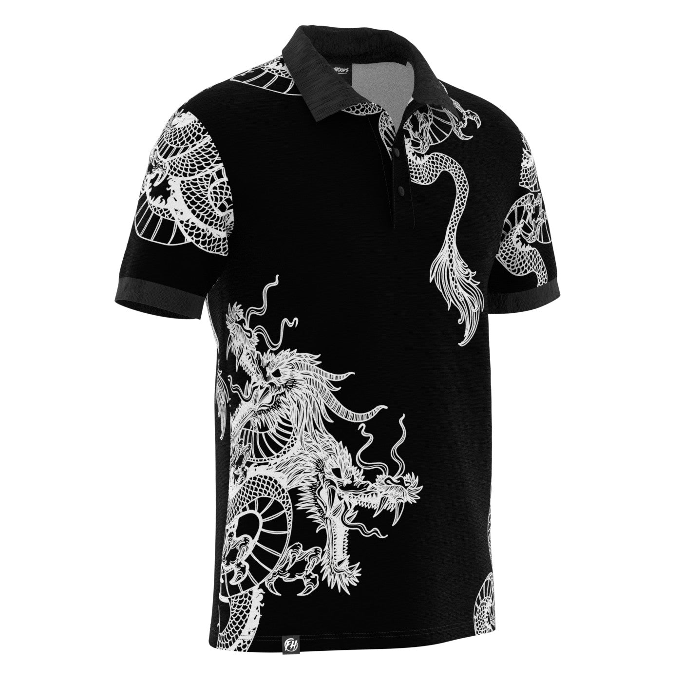 Black-N-White Dragons Polo Shirt