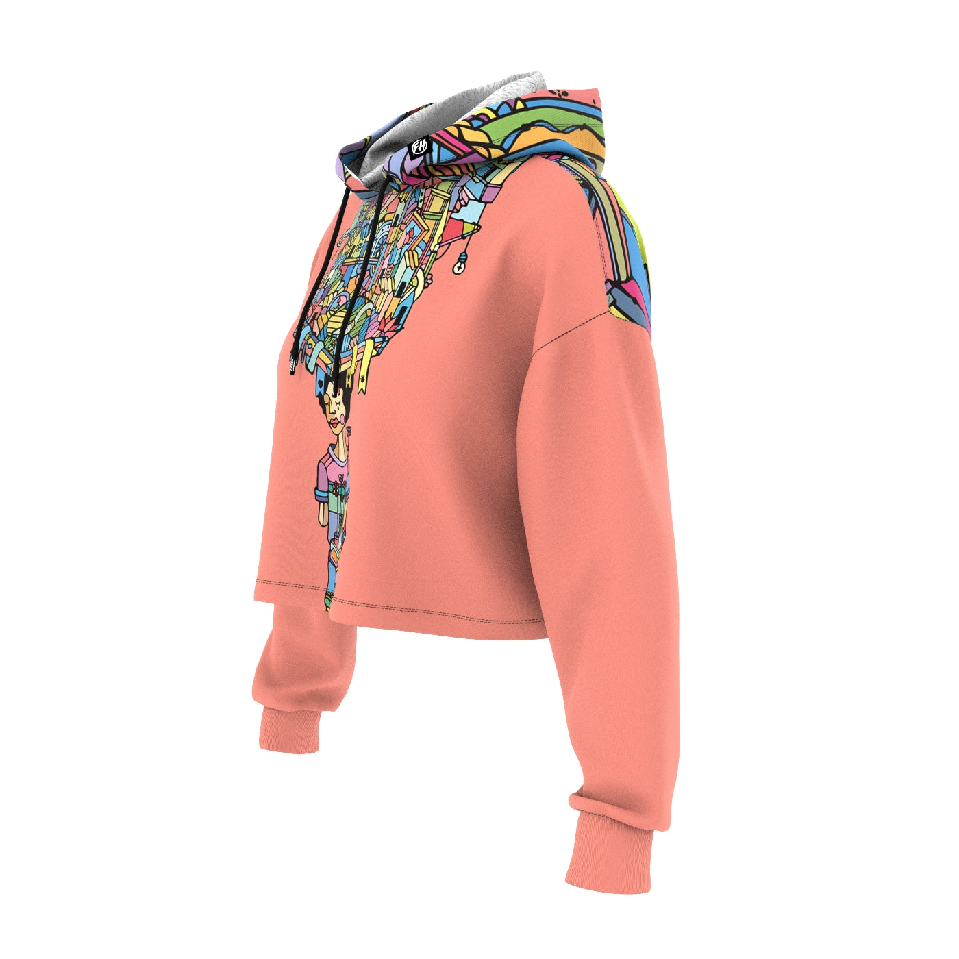 Porta Peach Cropped Hoodie