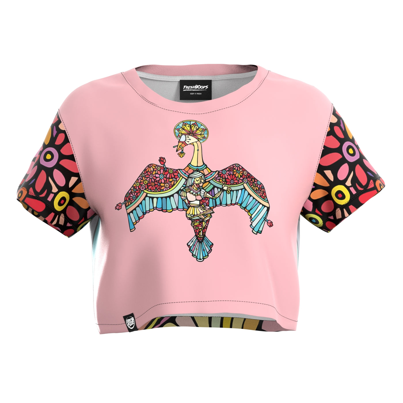 Swan Flowers Crop Top