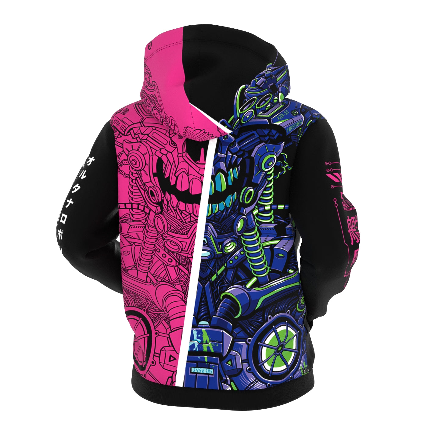 Robotic Skull Zip Up Hoodie