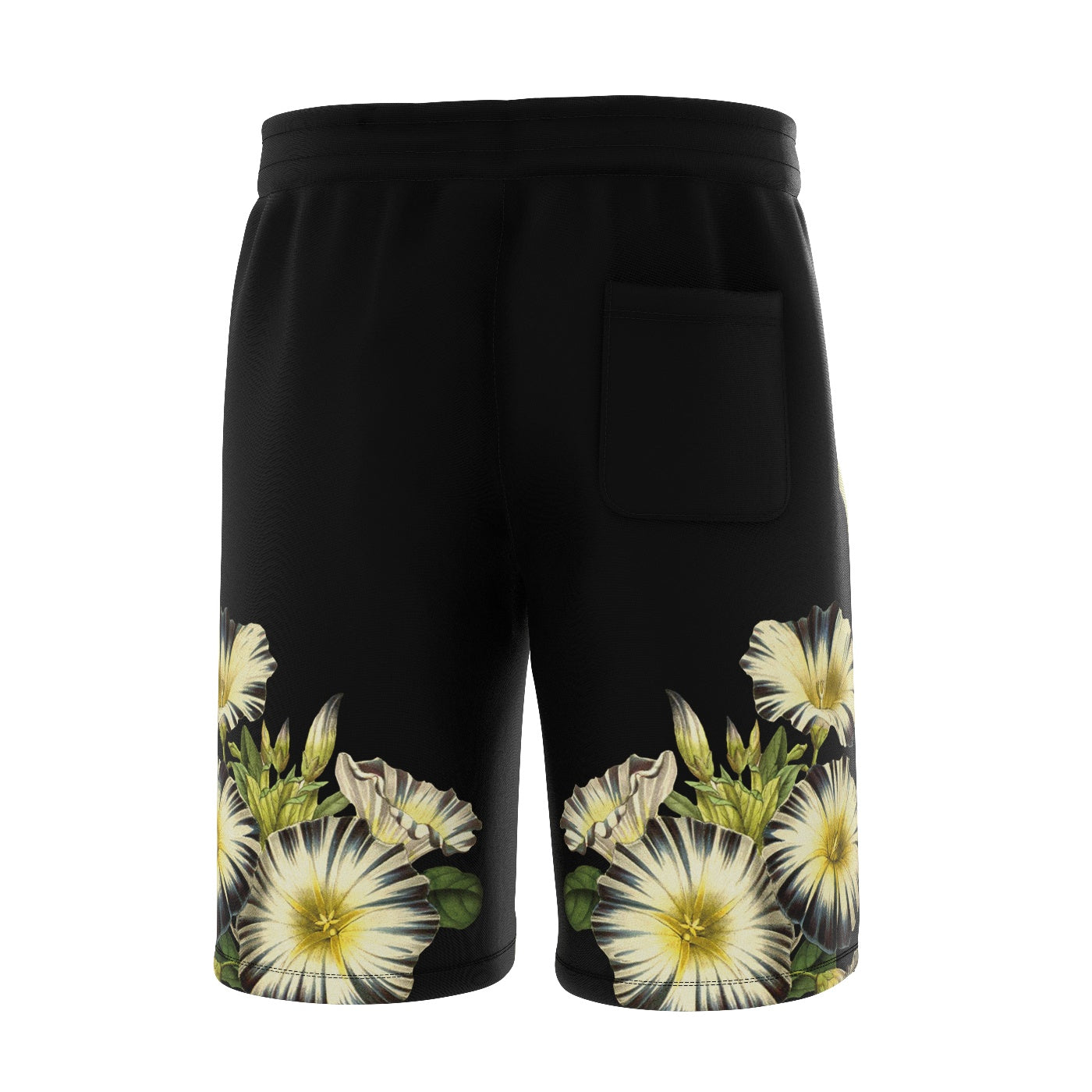 Black Cat Vintage Flowers Shorts