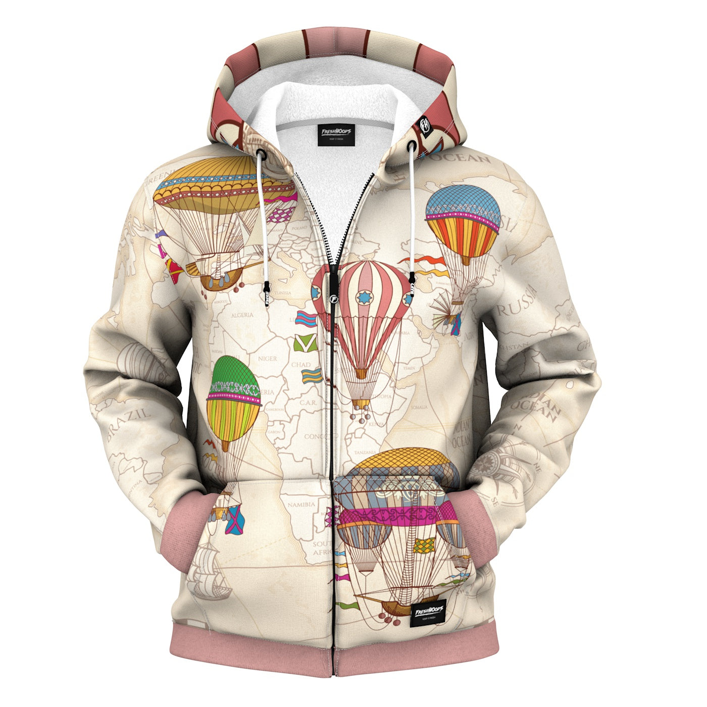 World Travel Zip Up Hoodie