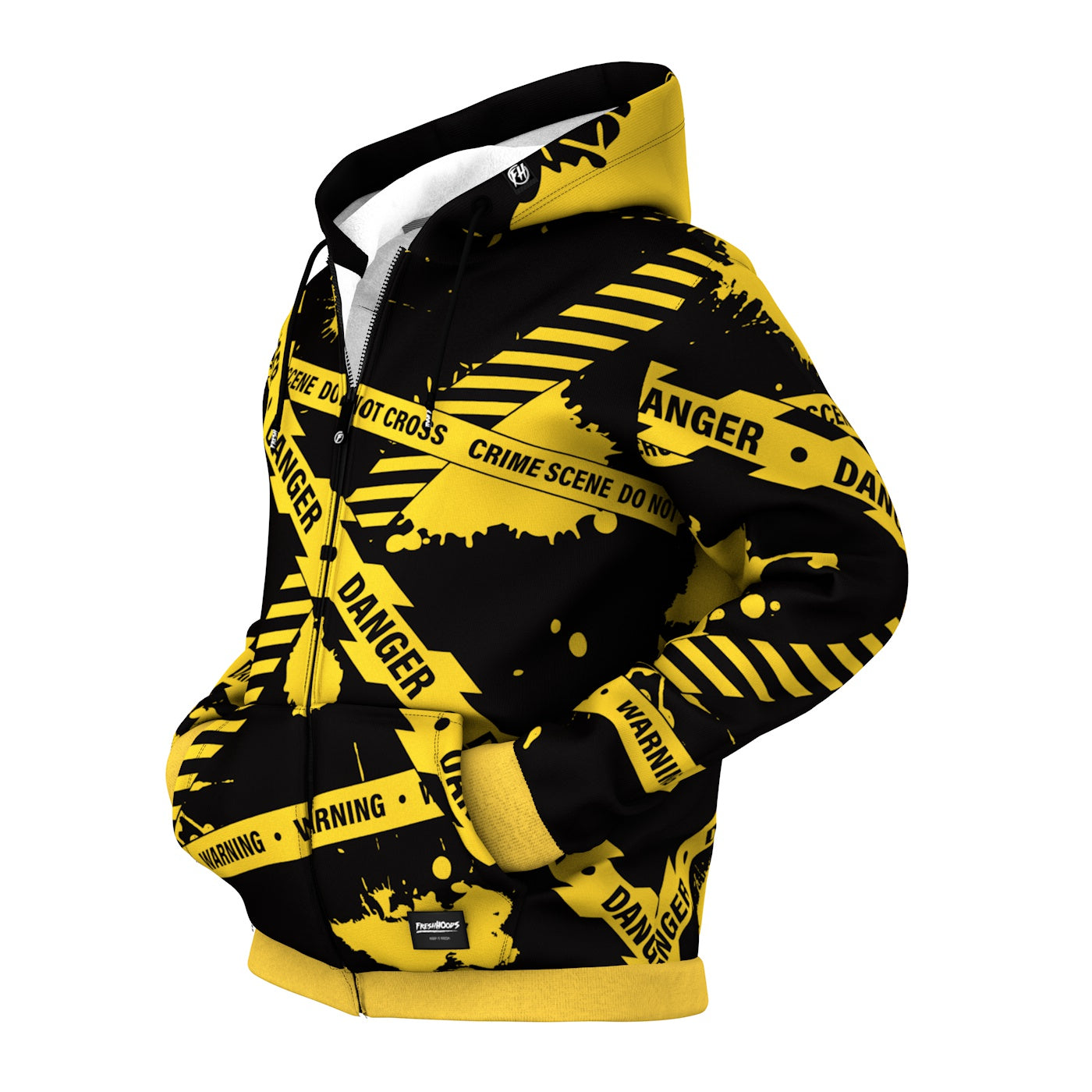 Caution Zip Up Hoodie