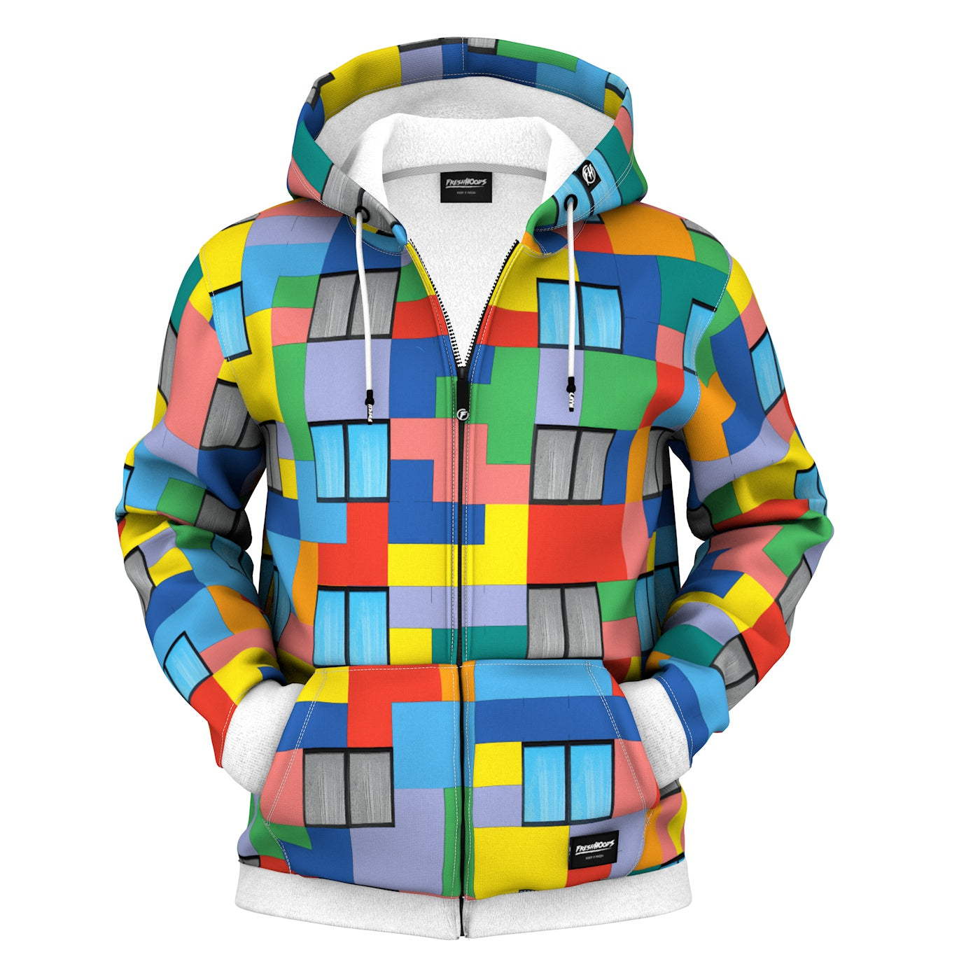 Blocks Zip Up Hoodie