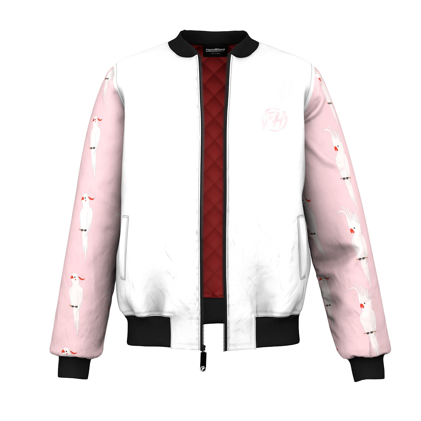 Cockatoo Pattern Bomber Jacket