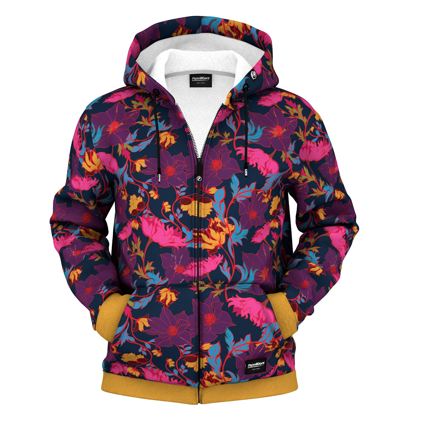 Fairy Tale Night Floral Zip Up Hoodie