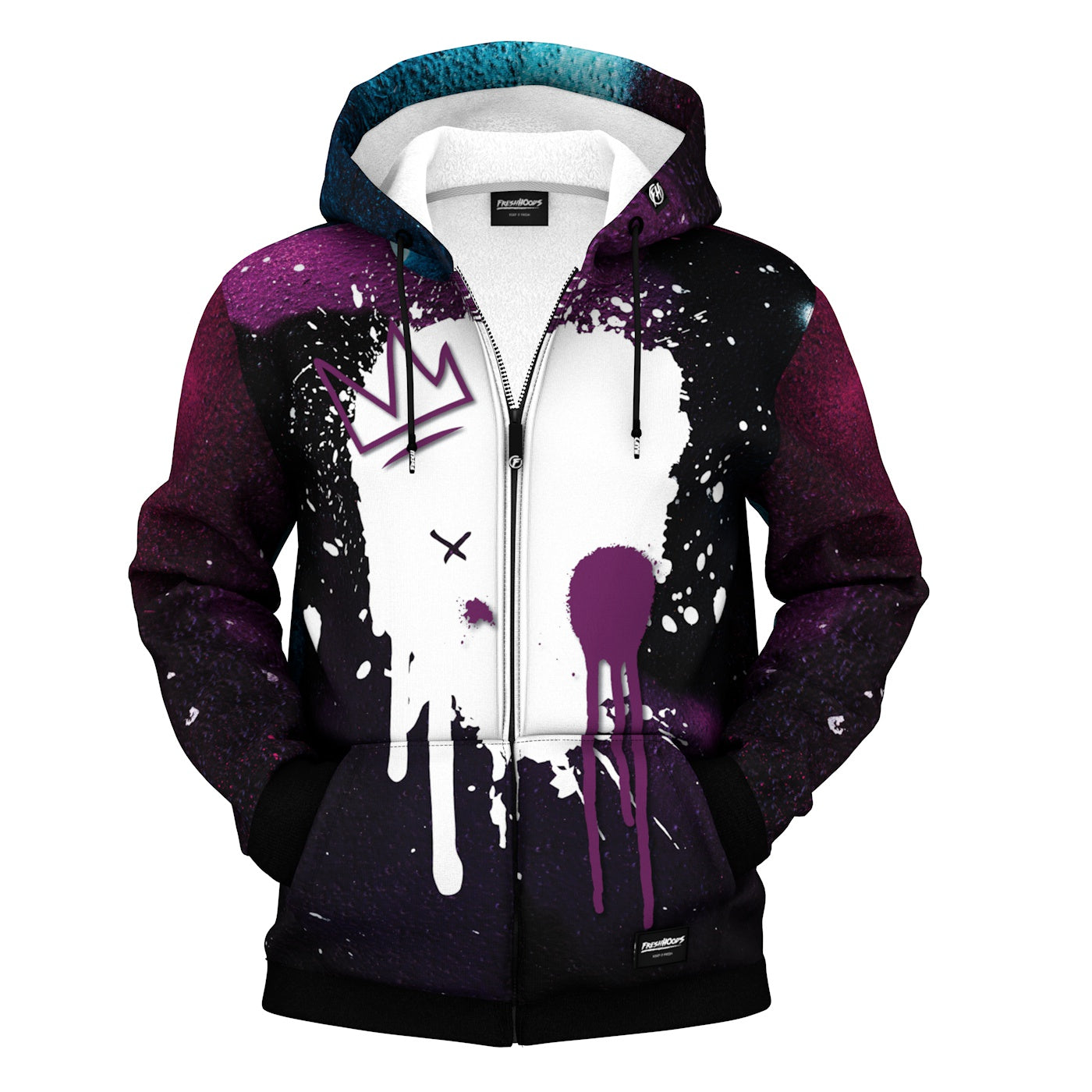 Graffiti Style Zip Up Hoodie